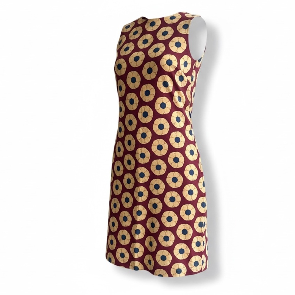 Apiece Apart Red and Cream Patterned Midi Dress 6